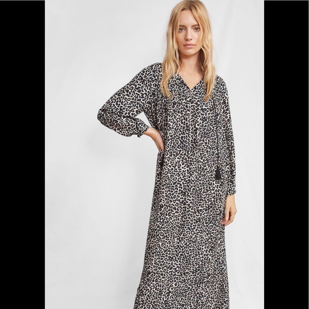 Anine Bing Darcy Dress in Leopard, Large